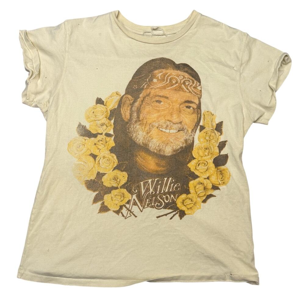Madeworn Willie Nelson Distressed Vintage Tee Shirt Men's Medium Country Western